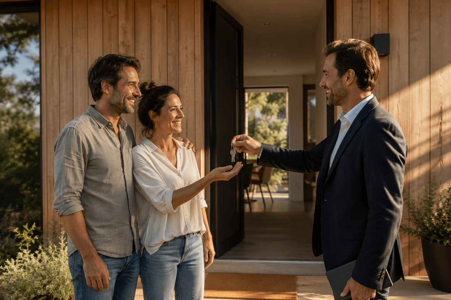 Couple receiving keys to their new Terra Viva home
